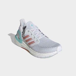 Adidas Women's Grey Blue orange ULTRABOOST 20 Running shoes Size 5 us EG0770